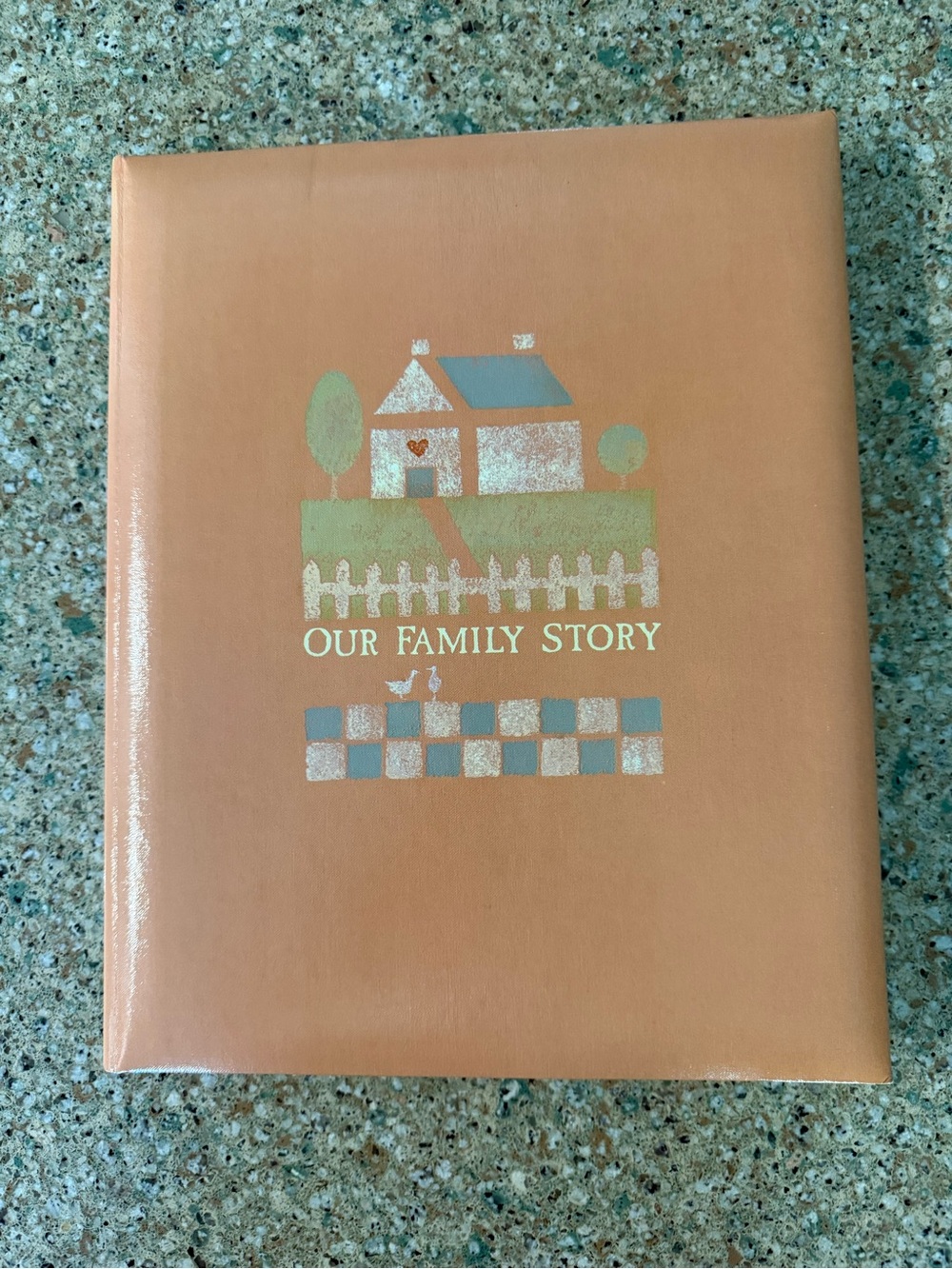 Hallmark Peach Family Story Album with Pastel House Motif